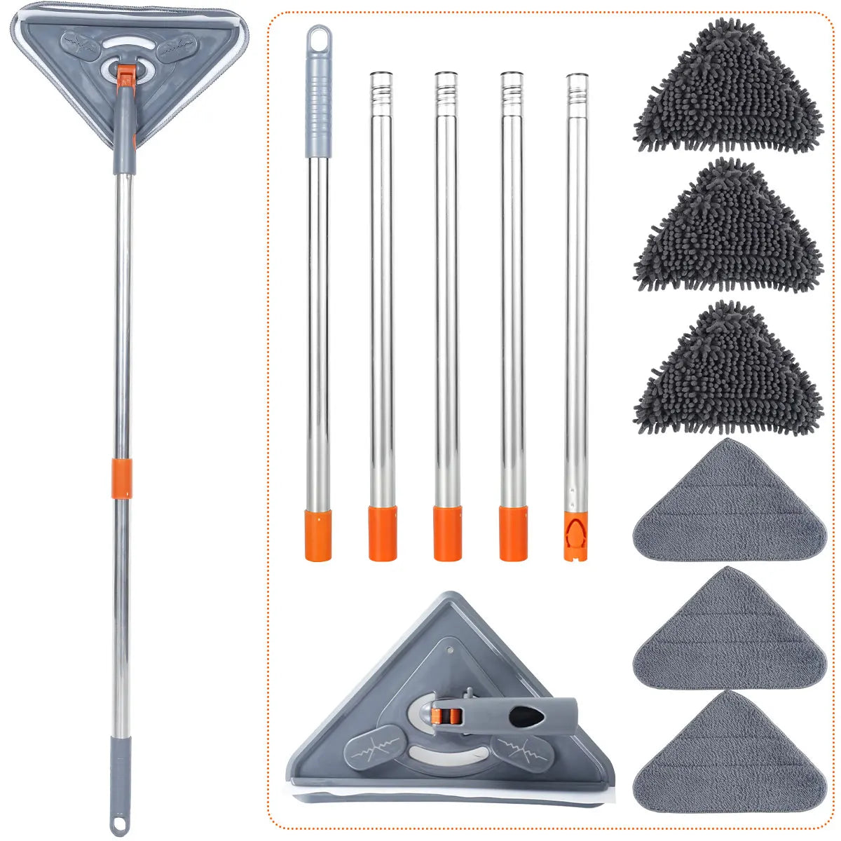Velixir™ - Heavy Duty Long Handle Wall Mop