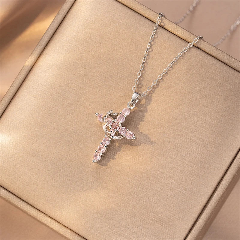 Velixir™ - 14K Gold Plated Crown Cross Necklace