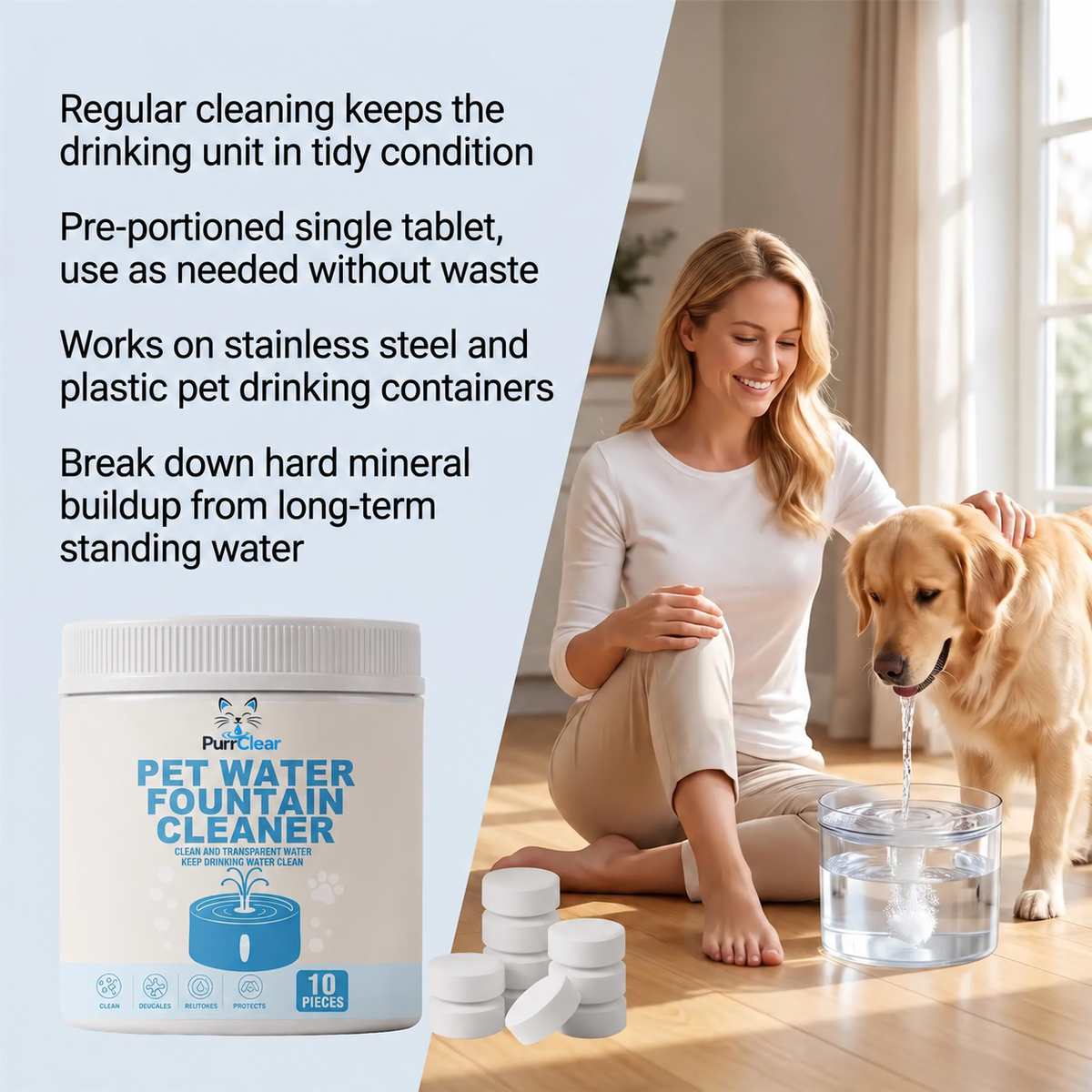 PurrClear™ - Pet Water Fountain Cleaning Tablets